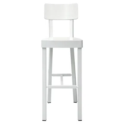 Pre-owned Gervasoni Inout 28 Barstool In Glossy White Lacquered Aluminum By Paola Navone