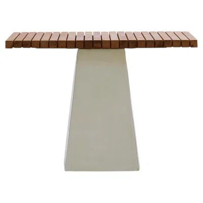 Pre-owned Gervasoni Inout 35 Square Dining Table By Paola Navone - Teak Top - White