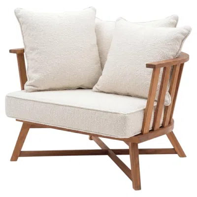 Pre-owned Gervasoni Inout 707 Armchair Design Paola Navone - Oiled Iroko Structure - Aspen In Brown