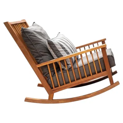 Pre-owned Gervasoni Inout 709 Rocking Chair - Design Paola Navone - Oiled Iroko Structure In Brown