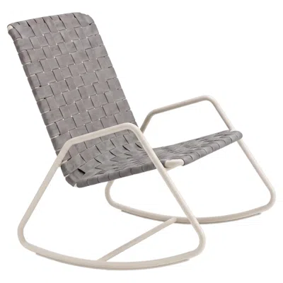 Pre-owned Gervasoni Inout 809 Rocking Chair - Design Paola Navone - Pearl In Gray