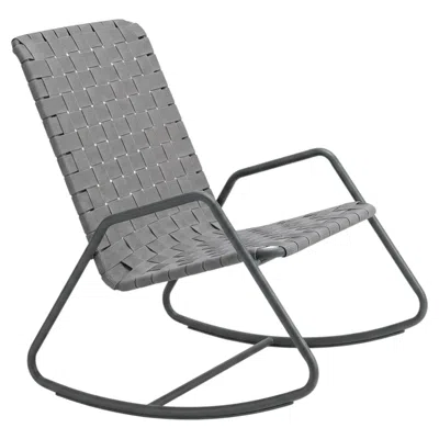 Pre-owned Gervasoni Inout 809 Rocking Chair - Design Paola Navone - Slate In Gray