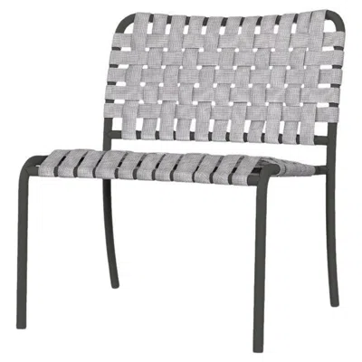 Pre-owned Gervasoni Inout 825 Lounge Chair In Gray Elastic Belts With Grey Aluminium Frame