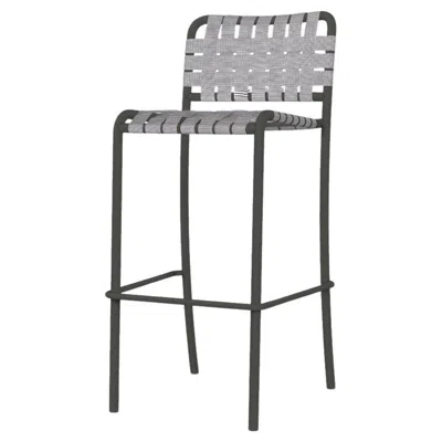 Pre-owned Gervasoni Inout 828 Barstool In Gray Elastic Belts With Grey Aluminium Frame