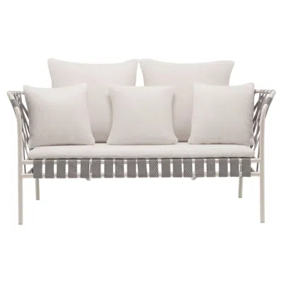 Pre-owned Gervasoni Inout 852 Sofa Design Paola Navone Aluminium With Elastic Weaving In Gray