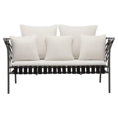 Pre-owned Gervasoni Inout 852 Sofa Design Paola Navone Aluminium With Elastic Weaving In Gray
