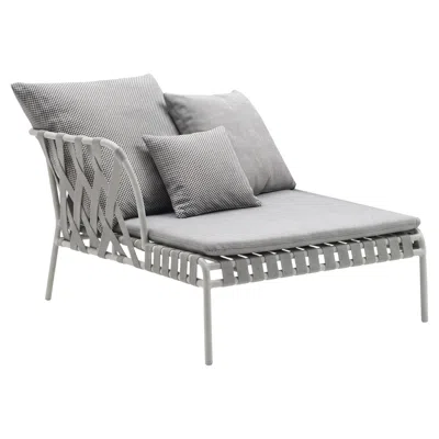 Pre-owned Gervasoni Inout 858 L Chaise Longue - Design Paola Navone - Left Armrest Sunbed In Gray