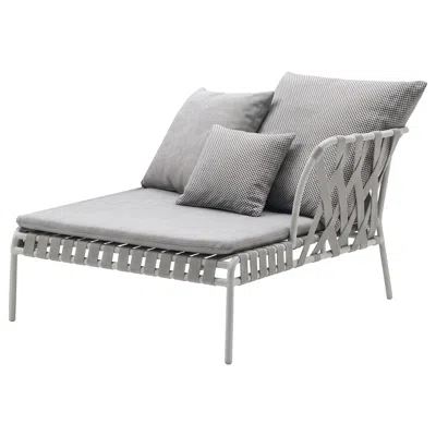 Pre-owned Gervasoni Inout 858 R Chaise Longue - Design Paola Navone - Right Armrest Sunbed In Gray