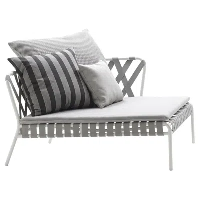 Pre-owned Gervasoni Inout 858 R Chaise Longue - Design Paola Navone - Right Armrest Sunbed In Gray