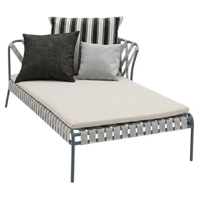 Pre-owned Gervasoni Inout 859 R Chaise Longue - Design Paola Navone - Right Armrest Sunbed In Gray
