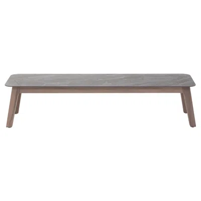 Pre-owned Gervasoni Inout 867 Coffee Table In Grey Porcelain Stoneware Top And Washed Teak In Gray