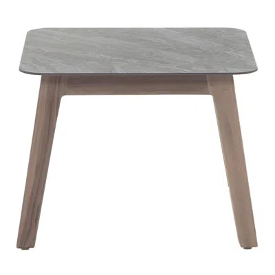 Pre-owned Gervasoni Inout 868 Coffee Table In Grey Porcelain Stoneware Top And Washed Teak In Gray