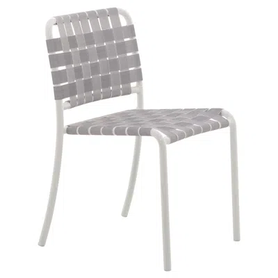 Pre-owned Gervasoni Inout Chair In Woven With Grey Elastic Belts And White Aluminium Frame