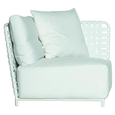 Pre-owned Gervasoni Inout Corner Joint Element In Aspen 03 Upholstery With White Aluminium
