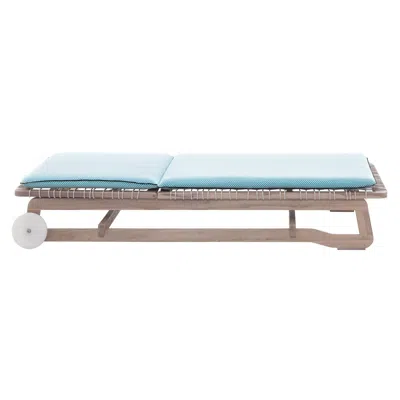Pre-owned Gervasoni Inout Day Bed In Capri 07 Upholstery With Washed Teak Frame With Woven In Gray