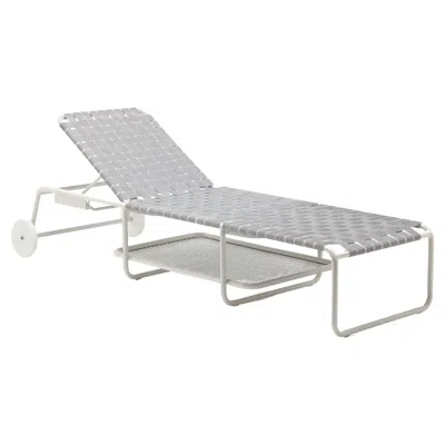 Pre-owned Gervasoni Inout Day Bed In Grey Elastic Belts With Matt White Aluminium Frame