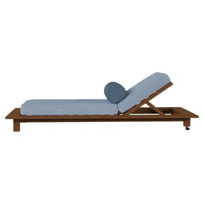 Pre-owned Gervasoni Inout Day Bed In Odessa 03 Upholstery With Teak Frame By Paola Navone In Gray
