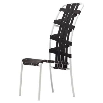Pre-owned Gervasoni Inout Highback Chair In Black Elastic Belts Seat With White Aluminium