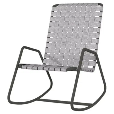 Pre-owned Gervasoni Inout Rocking Chair In Gray Elastic Belts With Grey Aluminium Frame
