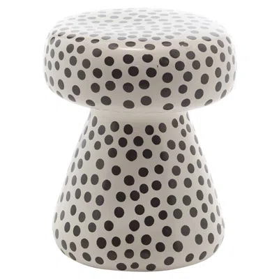 Pre-owned Gervasoni Inout Side Table In White Ceramic With Black Dots By Paola Navone