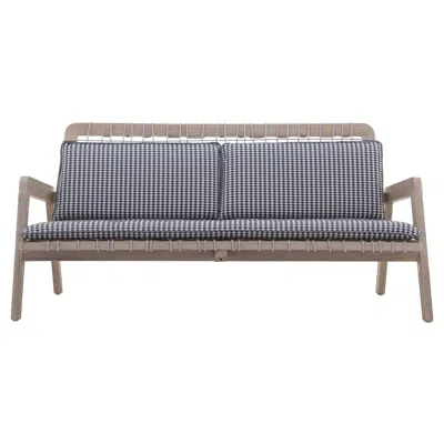 Pre-owned Gervasoni Inout Sofa In Lisboa 07 Upholstery And Aged Teak Frame With Woven In Gray