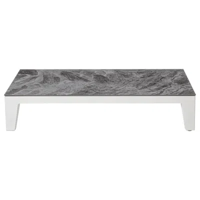 Pre-owned Gervasoni Inout Table In Grey Porcelain Stoneware Top With White Aluminium Frame