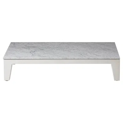 Pre-owned Gervasoni Inout Table In White Carrara Marble Top And Matt White Aluminium Frame