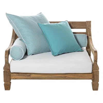 Pre-owned Gervasoni Jeko 01 Loveseat In Aspen 02 Upholstery And Ecoteak By Paola Navone In Gray