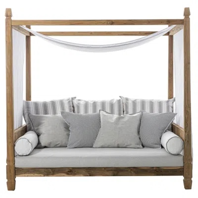 Pre-owned Gervasoni Jeko 07 Canopy Sofa In Oslo 05 Upholstery With Ecoteak By Paola Navone In Gray
