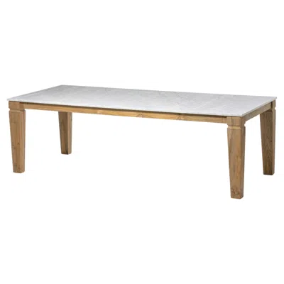 Pre-owned Gervasoni Jeko 34 Table - Design Paola Navone - Ecoteak With Carrara Marble Top In Brown