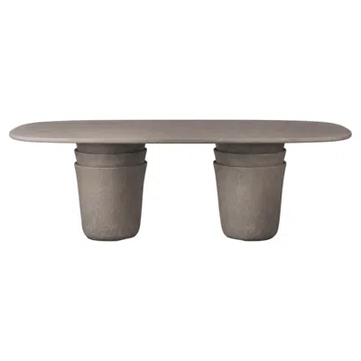 Pre-owned Gervasoni Kasane 31 Table - Design Nendo, Clay-finished Structure - Pietra In Gray