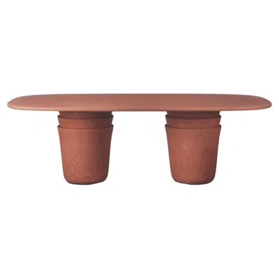 Pre-owned Gervasoni Kasane 31 Table - Design Nendo, Clay-finished Structure - Terracotta In Brown