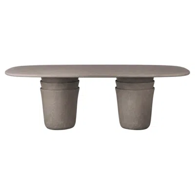 Pre-owned Gervasoni Kasane 33 Table - Design Nendo, Clay-finished Structure - Pietra In Gray