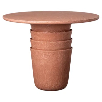 Pre-owned Gervasoni Kasane 35 Table - Design Nendo - Clay-finished Structure - Terracotta In Brown