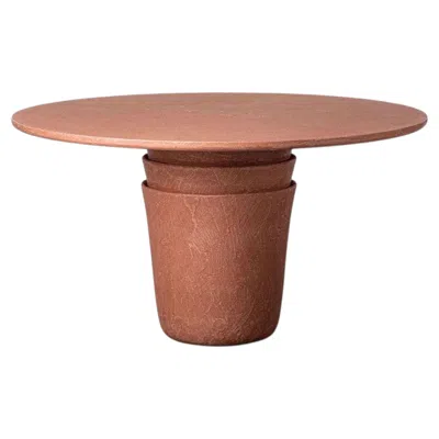 Pre-owned Gervasoni Kasane 39 Table - Design Nendo - Clay-finished Structure - Terracotta In Brown