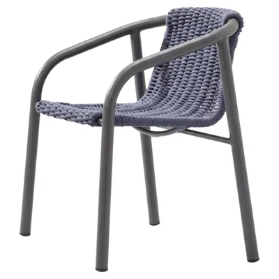 Pre-owned Gervasoni Ken 23 Outdoor Chair Design Paola Navone - Aluminium With Woven Rope In Gray