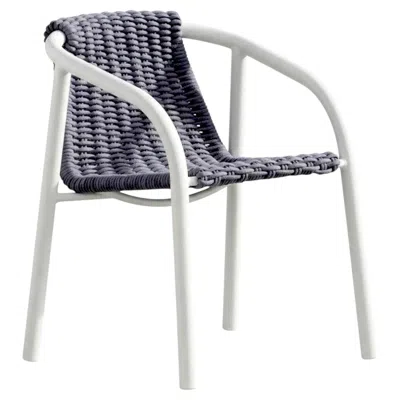 Pre-owned Gervasoni Ken 23 Outdoor Chair Design Paola Navone - Aluminium With Woven Rope In Gray