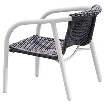 Pre-owned Gervasoni Ken 26 Outdoor Armchair Design Paola Navone-aluminium With Woven Rope In Gray