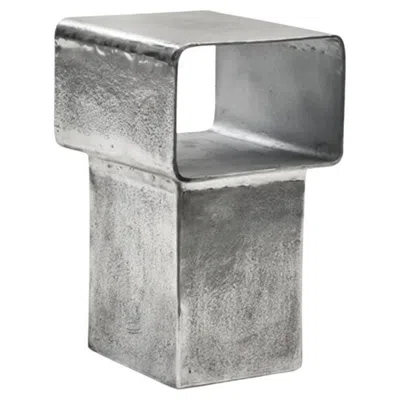 Pre-owned Gervasoni Kira 43 Side Table In Cast Aluminum Chrome By Marta Giardini In Gray
