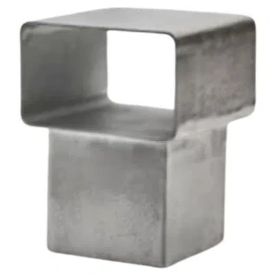 Pre-owned Gervasoni Kira 44 Side Table In Cast Aluminum Chrome By Marta Giardini In Gray
