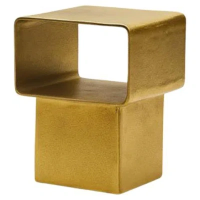 Pre-owned Gervasoni Kira 44 Side Table In Cast Aluminum Gold By Marta Giardini In Brown
