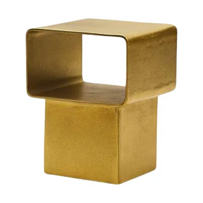 Pre-owned Gervasoni Kira 46 Side Table In Cast Aluminum Gold By Marta Giardini In Brown