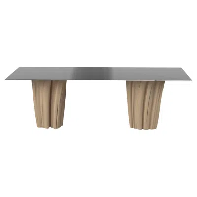 Pre-owned Gervasoni Large Brick Table In Waxed Iron Top With Natural Base By Paola Navone In Gray