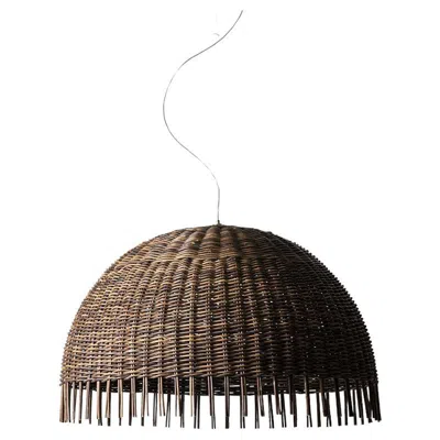 Pre-owned Gervasoni Large Croco Suspension Lamp In Crocodile Rattan By Paola Navone In Black