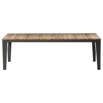 Pre-owned Gervasoni Large Inout Table In Fixed Natural Teak Slats Top With Grey Aluminium In Gray