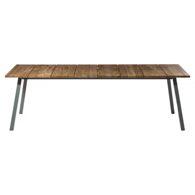 Pre-owned Gervasoni Large Inout Table In Natural Teak Slats Top With Grey Aluminium Frame In Gray