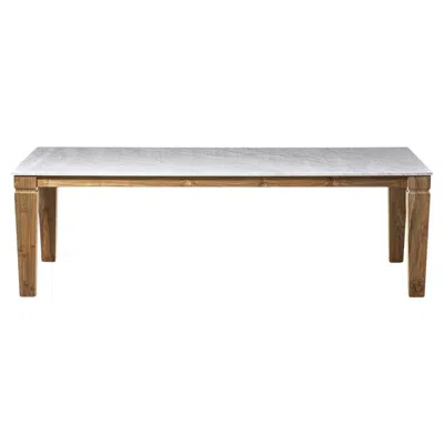 Pre-owned Gervasoni Large Jeko Table In Ecoteak & White Carrara Marble Top By Paola Navone
