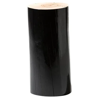 Pre-owned Gervasoni Large Log Sections Of Beech Trunk Side Table In Black By Paola Navone