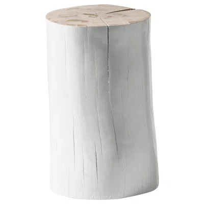 Pre-owned Gervasoni Large Log Sections Of Beech Trunk Side Table In White By Paola Navone