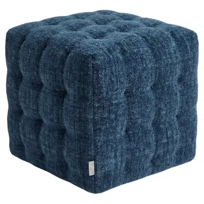 Pre-owned Gervasoni Lc 40 Upholstered Pouf – Design Paola Navone In Blue